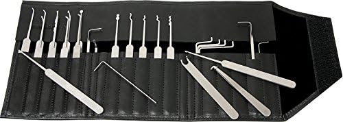Meister-Lockpicking-Set (27-tlg.) 1 Extraktor, 11 Spanner & 15 Lockpicks aus bestem Federstahl