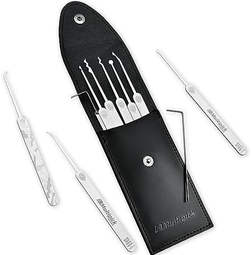 Meister-Lockpicking-Set (11-tlg.) 1 Extraktor, 3 Spanner & 7 Picks aus bestem Federstahl
