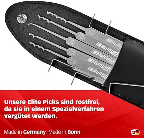 Lockpicking-Set von "Lock Noob" (10-tlg.) 5 Spanner & 5 Lockpicks aus bestem Federstahl