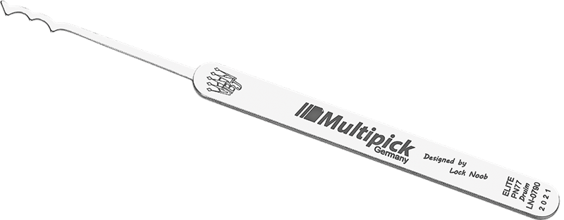 ELITE Druim Rake Pick - Lock Noob 0,6mm (PN77) von Multipick