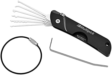 Profi Lockpick-Taschenmesser mit 6 versch. Lockpick-Klingen (0,5 mm) - aus bestem Federstahl