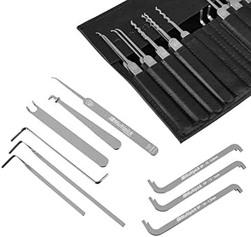 Meister-Lockpicking-Set "Lock Noob Selection" (39-tlg.) 16 Spanner & 23 Lockpicks aus bestem Federstahl