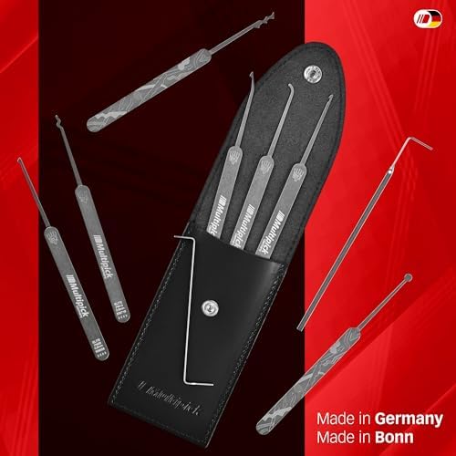 Wave-Lockpicking-Set (12-tlg.) 4 Spanner & 8 Lockpicks aus bestem Federstahl