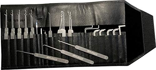 Meister-Lockpicking-Set (29-tlg.) 1 Extraktor, 10 Spanner & 18 Lockpicks aus bestem Federstahl