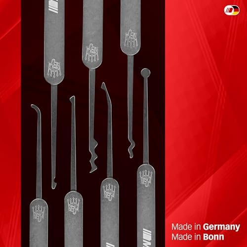 Wave-Lockpicking-Set (12-tlg.) 4 Spanner & 8 Lockpicks aus bestem Federstahl