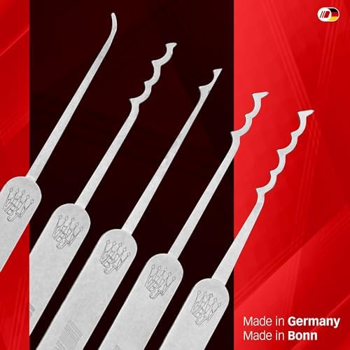 Wave-Lockpicking-Set (12-tlg.) 4 Spanner & 8 Lockpicks aus bestem Federstahl