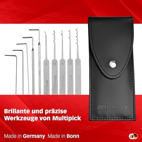 Wave-Lockpicking-Set (12-tlg.) 4 Spanner & 8 Lockpicks aus bestem Federstahl