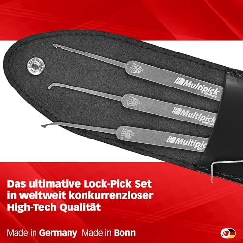 Wave-Lockpicking-Set (12-tlg.) 4 Spanner & 8 Lockpicks aus bestem Federstahl