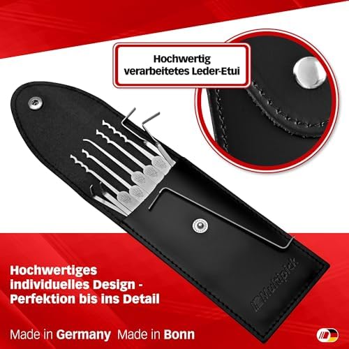 Wave-Lockpicking-Set (12-tlg.) 4 Spanner & 8 Lockpicks aus bestem Federstahl