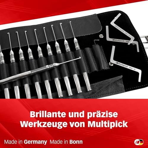 Meister-Lockpicking-Set (13-tlg.) 3 Spanner & 10 Bohrmuldenpicks