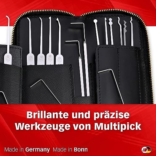 Bogota-Lockpicking-Set (13-tlg.) 3 Spanner & 10 Lockpicks aus bestem Federstahl