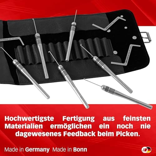 Meister-Lockpicking-Set (13-tlg.) 3 Spanner & 10 Bohrmuldenpicks