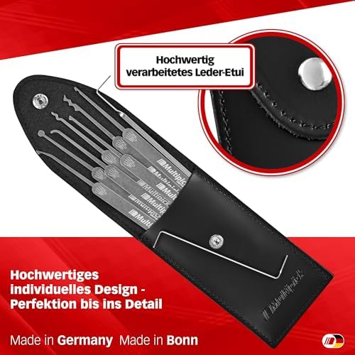 Wave-Lockpicking-Set (12-tlg.) 4 Spanner & 8 Lockpicks aus bestem Federstahl