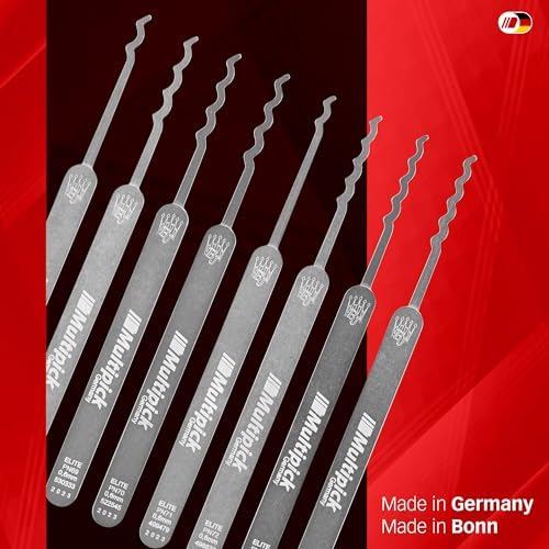 Wave-Lockpicking-Set (12-tlg.) 4 Spanner & 8 Lockpicks aus bestem Federstahl