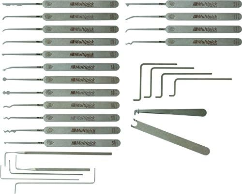 Meister-Lockpicking-Set (27-tlg.) 1 Extraktor, 11 Spanner & 15 Lockpicks aus bestem Federstahl