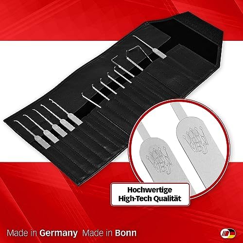 Beginner-Lockpicking-Set (14-tlg.) 8 Spanner & 6 Lockpicks aus bestem Federstahl