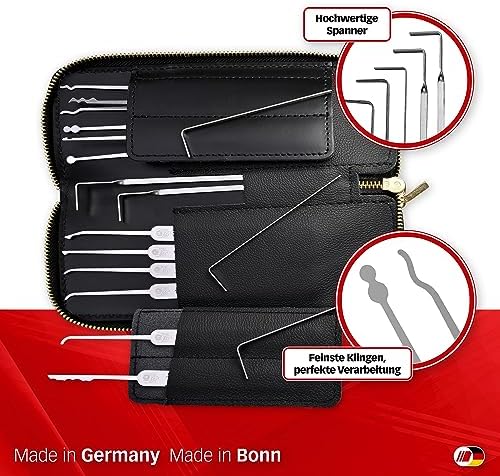 Bogota-Lockpicking-Set (13-tlg.) 3 Spanner & 10 Lockpicks aus bestem Federstahl