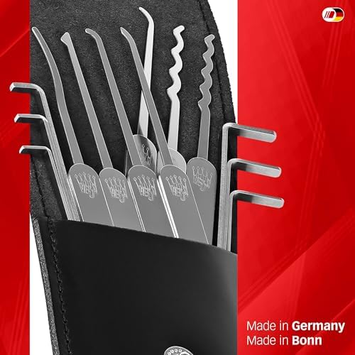 Beginner-Lockpicking-Set (14-tlg.) 8 Spanner & 6 Lockpicks aus bestem Federstahl