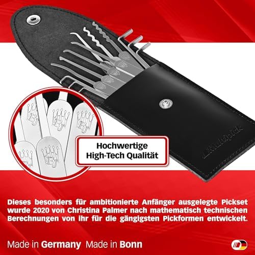 Beginner-Lockpicking-Set (14-tlg.) 8 Spanner & 6 Lockpicks aus bestem Federstahl