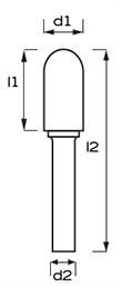 Minifrässtift 3 x 50 / 8mm - Walzenrundform - Multipick